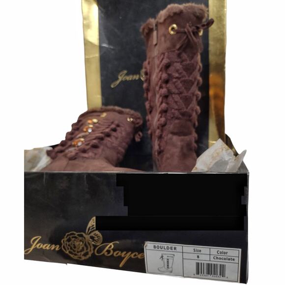 JOAN BOYCE Brown Sweater Knit Wedge Boots Size 8 w/ Gems Fall Winter Outdoors - Picture 8 of 14